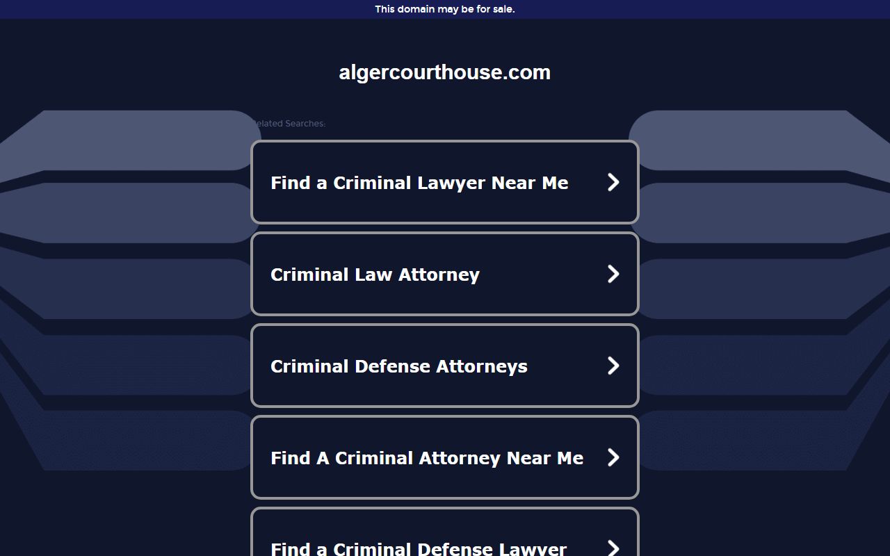Alger County Courthouse website with booking and court information