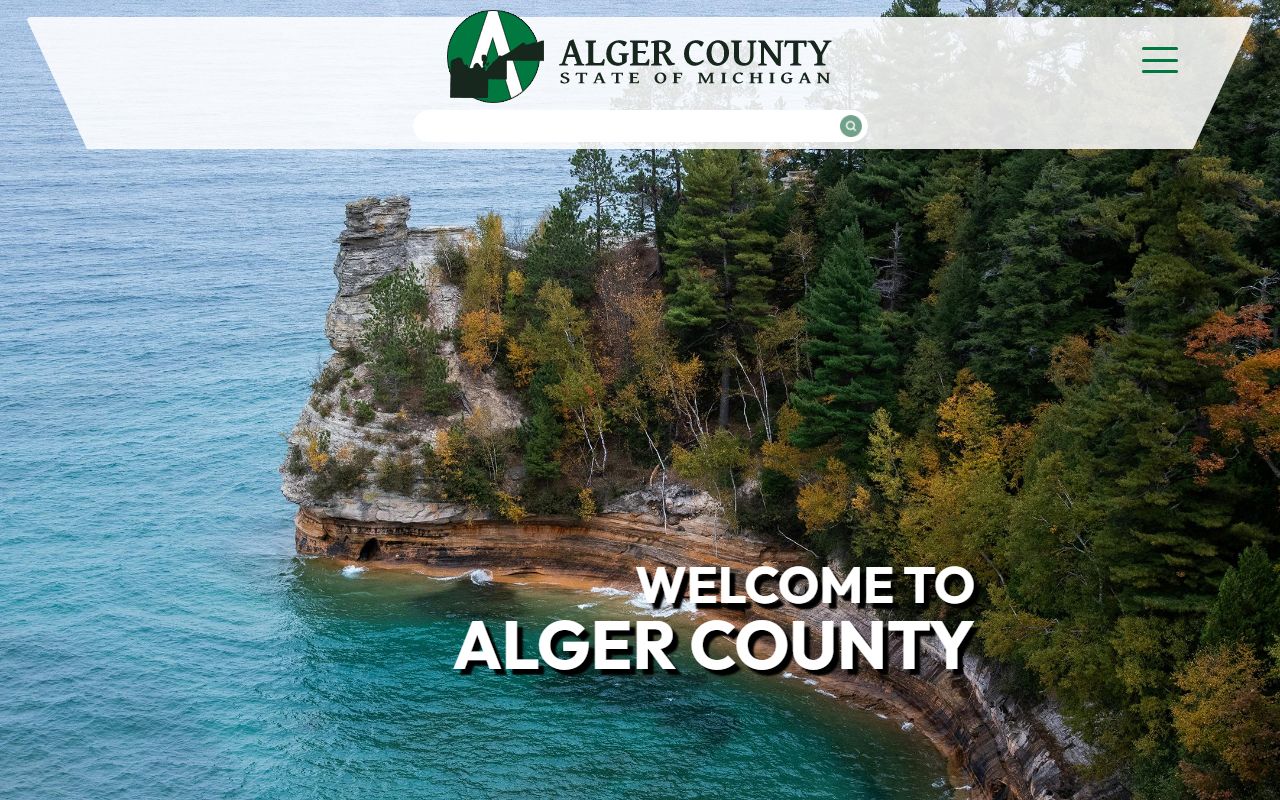 Alger County government website for 24 hour booking information