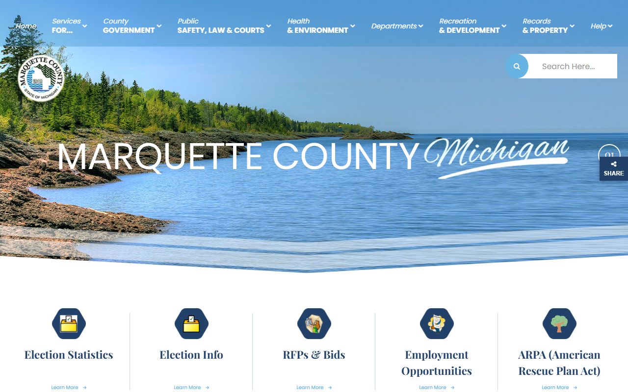Marquette County website for 24 hour booking resources