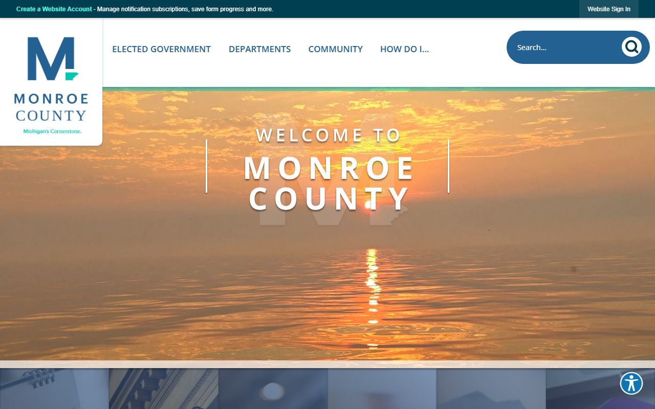 Monroe County government website for 24 hour booking record searches